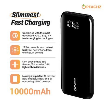 PEACHZ 10 000 mAh Fast Charging Power Bank