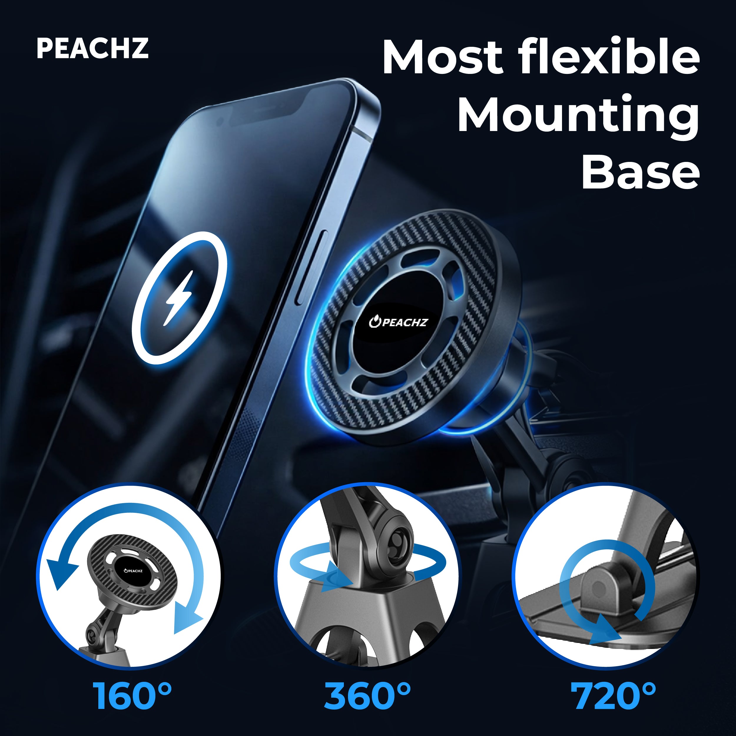 Peachz MagSafe Dashboard Magnetic Car Phone Holder Flexible