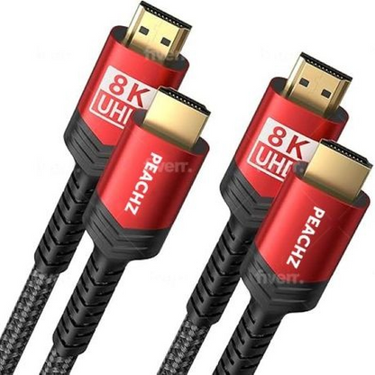 PEACHZ 8K HDMI 2.1 3M Braided Cable | 48Gbps Ultra High Speed