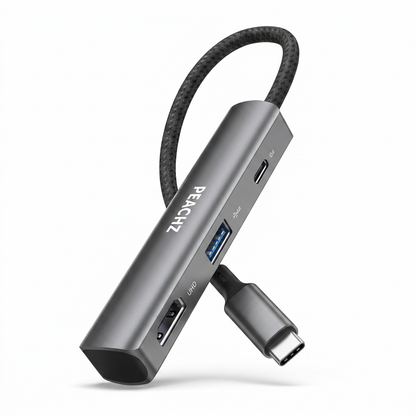 PEACHZ USB-C Multiport Hub - 4K@60HZ HDMI, USB 3.0 & PD Charging