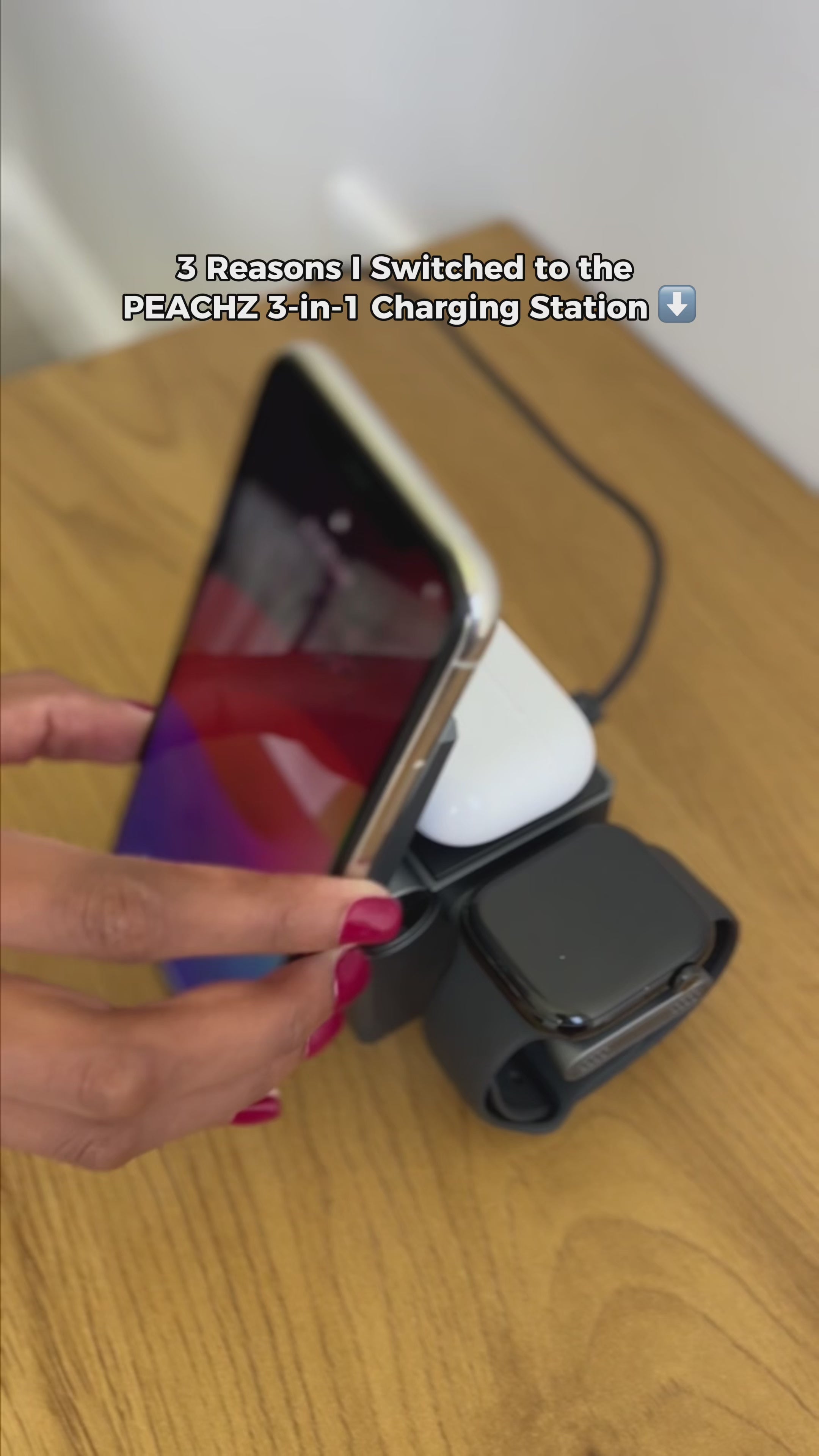 PEACHZ 3-in-1 Wireless Magsafe Charger for Apple Devices Only