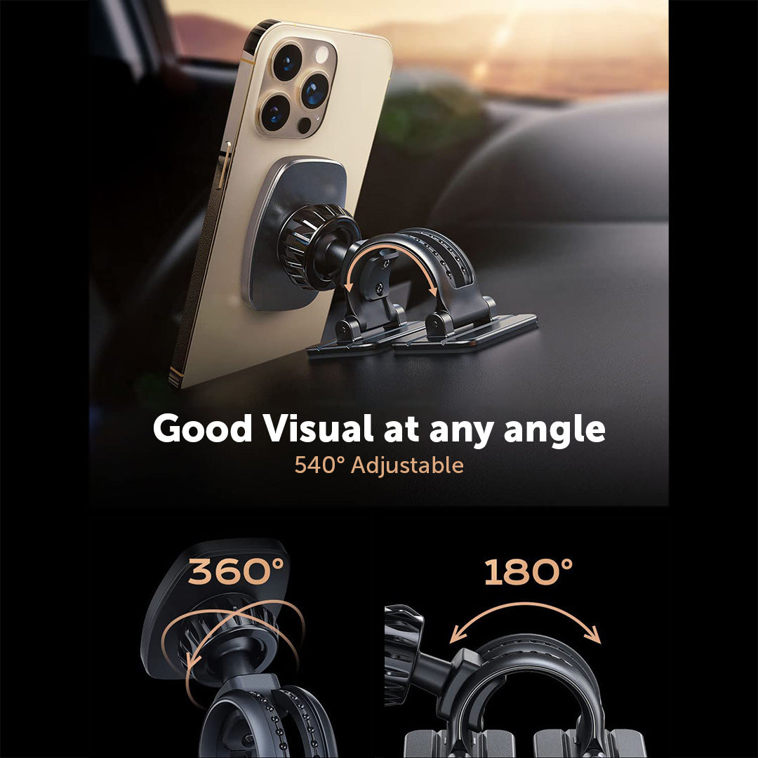 Flexible Car Dashboard Phone Mount with Magnetic Surface