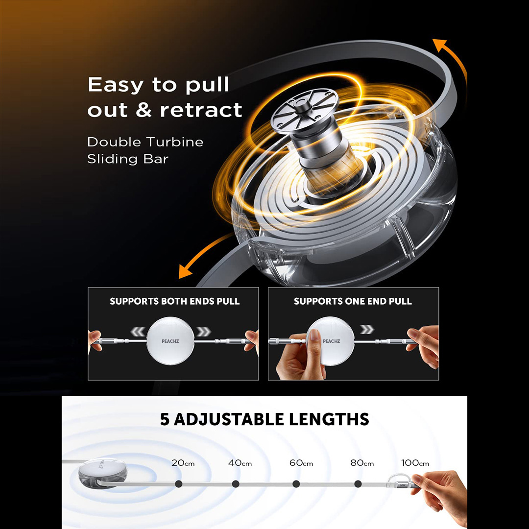 4-in-1 Retractable 60W USB-C Multi-Charging Cable