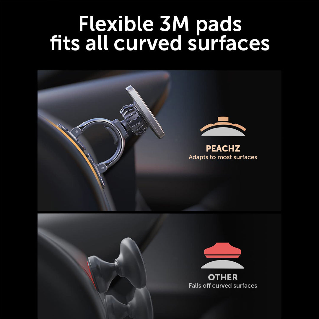 Flexible Car Dashboard Phone Mount with Magnetic Surface
