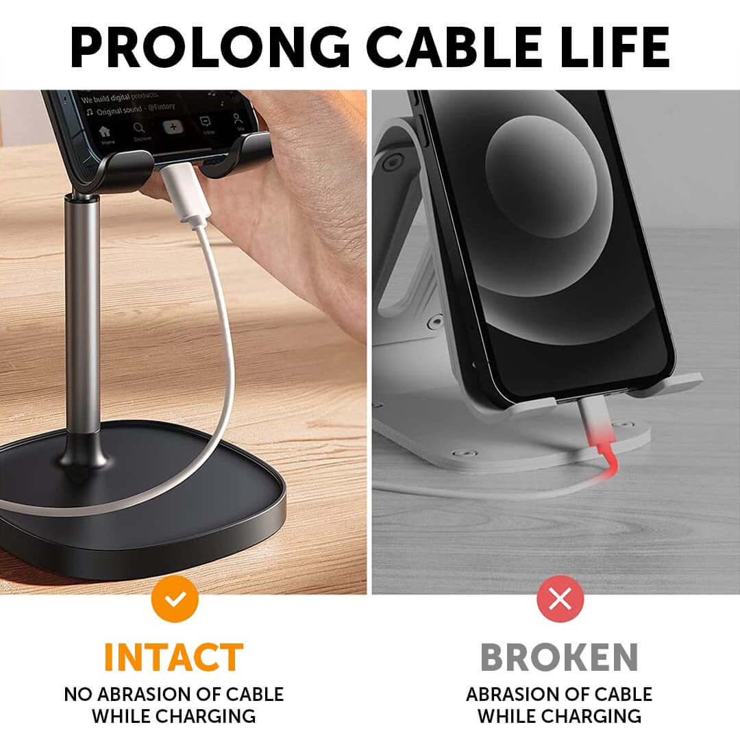 PEACHZ Height Adjustable Desktop Phone And Tablet Stand