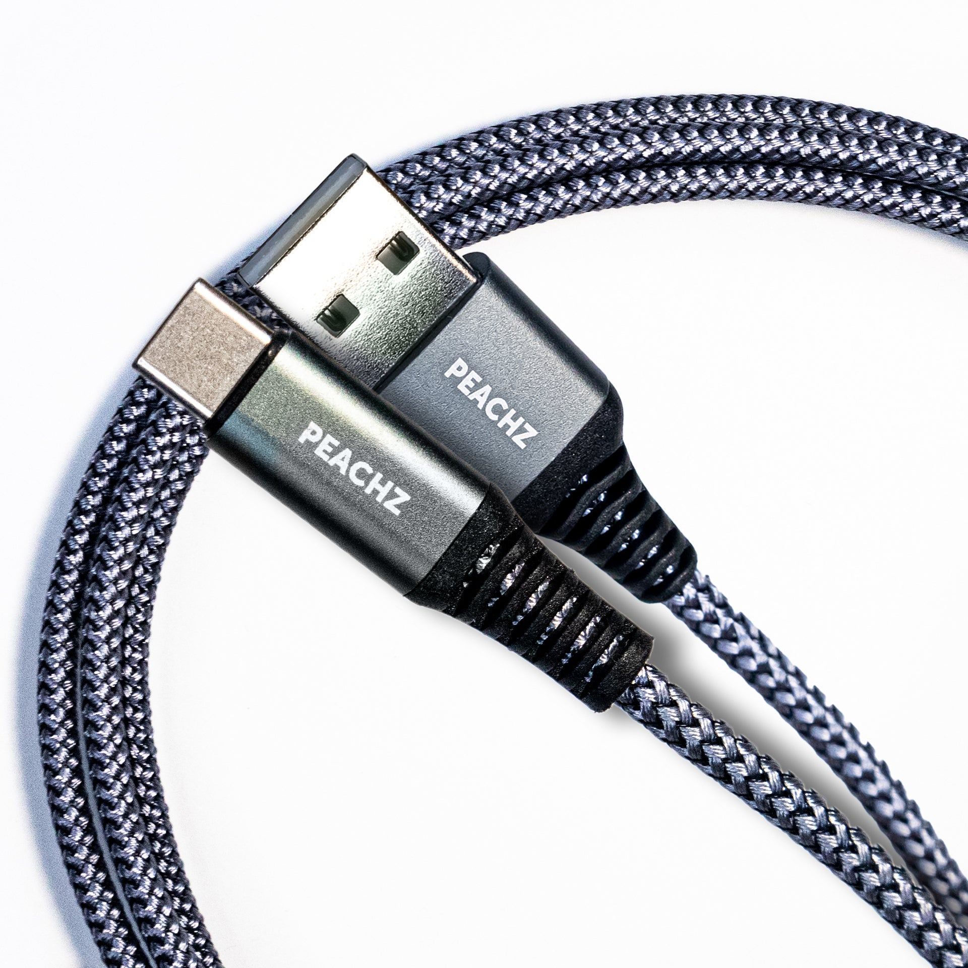 PEACHZ USB-C To USB-A USB 2.0 Nylon Braided Cable